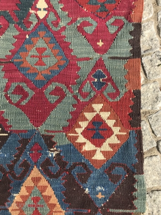 central anatolian kilim fragment, mid 19th century,161 x 76 cm
                       