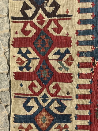 central anatolian kilim fragment, mid 19th century,161 x 76 cm
                       