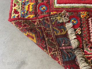 Anatolian runner, Kirshehir?, 337 x 107 cm, 19th century. Shirazi is original, ends a bit reduced, brown coroded.               