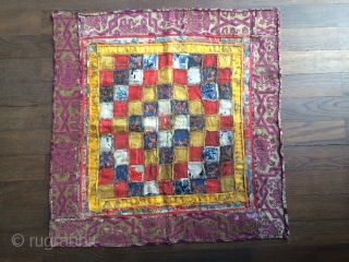 tibetan silk altar cloth,  qing-dynasty, mint condition,  58 x 58 cm  2'3" x 2'3"                