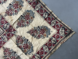 Antique Indian block print textile. 90 x 90 cm. In found condition.   info@thomaswild.com                  