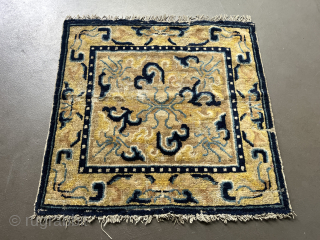    A square seating rug from Ningxia, around 1800, 55 x 57 cm. info@thomaswild.com                 