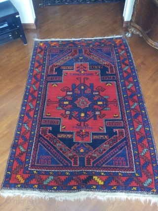 Pleased to offer for sale a Kuba region Kasim Ushak rug
in great condition, all original & untouched .
Names & date woven in. 133 cm by 200 cm. 
Very attractive & powerfull design,  ...