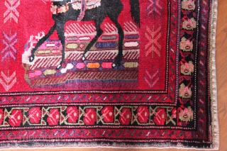 A 1927 dated Karabakh Horse & Dod rug.
All original, no restorations, no stains, excellent condition.
Full pile.

                 