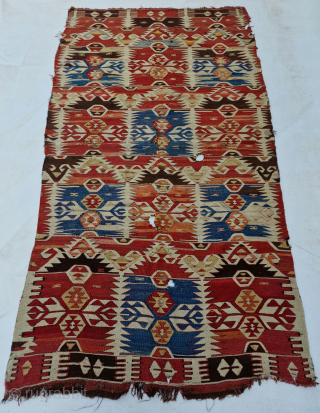 Antique 19th Century Mut Kilim with Saff pattern (247x126cm)

Email: Timeless.rugz@gmail.com                       