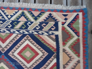 Qashqai Kilim 57" x 79"  Vibrant colors, very slight soiling and no other problems. $400 plus shipping               