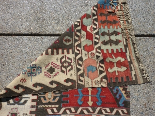 Beautiful antique kilim half 30 1/2" by 10' 4"                        