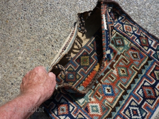 Distinctive Kurdish Bag 21" x 21&1/2" I've never seen this pattern elsewhere.
Clean and in excellent condition,

SOLD--THANK YOU.                