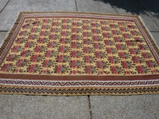 Extremely Decorative Semi-Antique Bijar (?) Kilim  9'4" by 78"                       