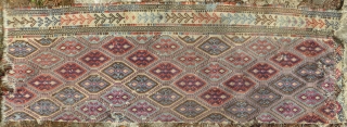 Anatolian Zile fragment, 19th century, 2 ft x 5 ft 6. All natural colors                   
