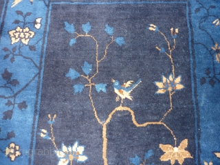 SOLD__THANK YOU! Pretty Chinese rug 5'8" x 35" in nice condition.  Approximately "art deco" age--possibly older? Shiny, high quality wool but looks more dull than it should in my pictures because  ...