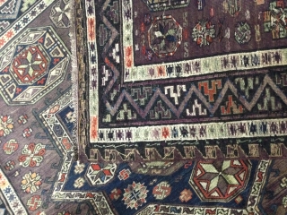 Antique Caucasian Rug Sumak.
Circa 1890, 2.56X1.52 Meter.                          