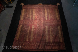 Mid-20th Century Moroccan Tuareg Mat, 200x250 cm, handwoven leather and reed in good conditions. For enquiries please contact me at tommaso.rugrabbit@gmail.com 
Thank you very much        