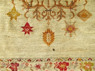 Absolutely gorgeous, antique, historical anatolian rug in great rare design. It has a good condition with some small moth damages, the size of this lovely rug is 5'-3"x3'-3"     