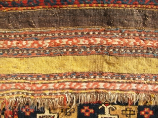 Pair, antique, very gorgeous pile NW persian bag faces, unique design, good condition, small repair at one side done superb, soft and shiny. size 2'-2"x2'-1".        