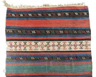 Gorgeous antique Shahsavan killim in great colors, all colors are natural, great example of colorful Shahsan antique killim. size is 3'-11"x6'-11".            