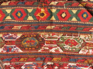 Another great and gorgeous antique Shahsavan complete mafrash in two different weave techniques, (killim and sumac) wonderful piece of art, great design and outstanding colors, all colors are natural. great condtion with  ...