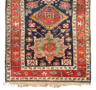 Outstanding, antique Gharadagh/Shahsavan "NW of Persian" long rug. Most probably around 1890 or even before, good pile all over, and bothe ends and selvages are intact. It was made with wool on  ...