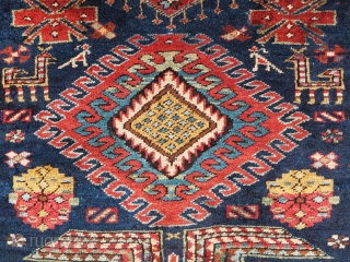 Outstanding, antique Gharadagh/Shahsavan "NW of Persian" long rug. Most probably around 1890 or even before, good pile all over, and bothe ends and selvages are intact. It was made with wool on  ...