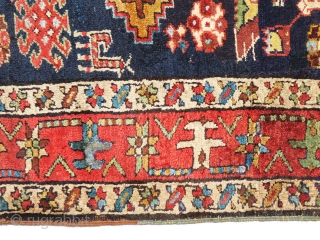 Outstanding, antique Gharadagh/Shahsavan "NW of Persian" long rug. Most probably around 1890 or even before, good pile all over, and bothe ends and selvages are intact. It was made with wool on  ...