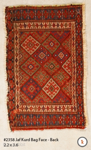 #2358 Jaf Kurd Bag Face, 2ft.-2in. wide by 3ft.-6in. long - ca. 1900 very good overall condition                