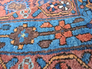 Persian Afshar from 1920's with multicolored Scorpion botehs.
Both ends have to be secured and someother minor issues

131x156 cm

200 euro plus shipping 
           