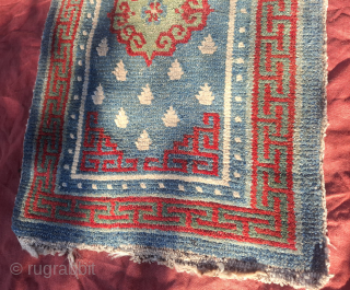Khamdrum Tibet upper saddle.
Probably mid 19th century.
Phenomenal wool and dyes.
Sourced in Lhasa in 1980's.
Published in the book " Drumze "