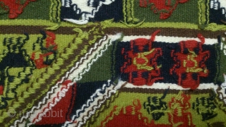 Antique Swedish kilim(Rolakan technique), no: 321, size: 98*58cm, pictorial design, wall hangings.                     