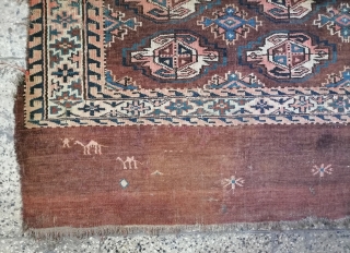 Antique rare Yamut rugs with camel design                          