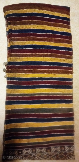 antique and collectible moroccan berber kilim pillow, no: 422, size: 78*32cm, (silk and cotton and wool) on wool.               