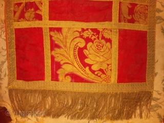 Italian or French  textile silk and metal, size: 105*39 cm                      