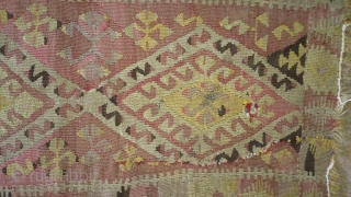 Antique Anatolian kilim, no: 132, size: 95*51cm, wool and wool.                       