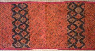 Antique Indonesia(Sumatra) textile embroidery , no: 173, size: 157*30cm, silk on cotton.                     