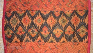 Antique Indonesia(Sumatra) textile embroidery , no: 173, size: 157*30cm, silk on cotton.                     