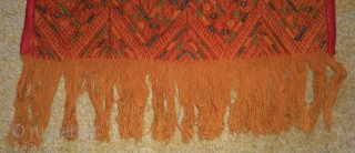 Antique Indonesia(Sumatra) textile embroidery , no: 173, size: 157*30cm, silk on cotton.                     