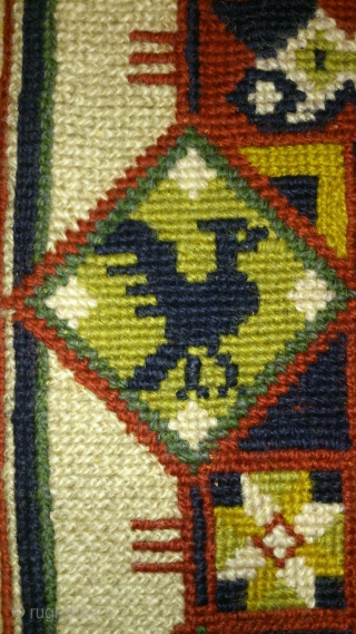 Antique swedish cross stitch, no: 206, size: 52*29cm, pictorial design, wall hangings, wool on linen, all natural colors.               