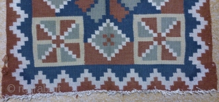 Antique Swedish kilim(Rolakan technique), no: 257, size: 41*45cm, wool on cotton, all natural colors.                   