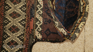 Antique Baluch kilim double faced salt bag                          