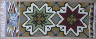 Antique Swedish Kilim, no: 250, size: 118*48cm, Has a signature.                       