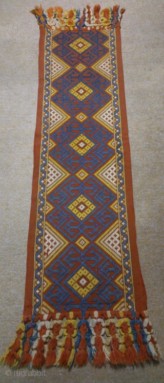 Antique Swedish Kilim, no: 215, size: 135*40cm, Great color, wall hangings.                      