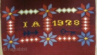 Swedish kilim(Rolakan technique), no: 246, size: 188*66cm, dated and signed, pictorial design, wall hangings.                   