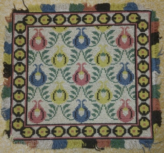 Antique Swedish cross stitch on linen, no: 196, size: 34*37cm.                       