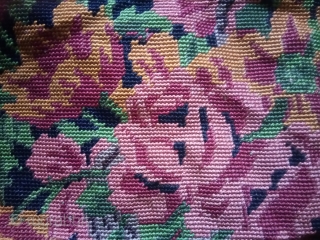 Pillow French or European imperial embroidery, silk on linen, no: 417, size: 53*38cm.                    