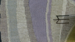 Antique France or Norwegian tapestry Kilim, no: 292, size: 64*54cm, pictorial design, signed M, silk and wool on cotton .             