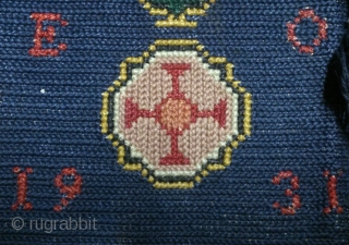 Antique Swedish cross stitch, no: 338, size: 93*59cm, wool on linen, dated and signed.                   