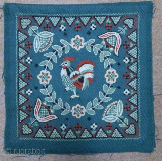 Antique pillow Swedish embroidery, no: 326, size: 40*39cm, wool on wool.                      