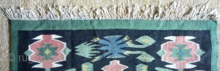 Antique Swedish kilim, no: 350, size: 59*59cm, pictorial design, wall hangings.                      