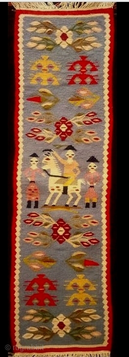 Sarkoy or Romania kilim, wool on cotton, size: 99*28 cm                       