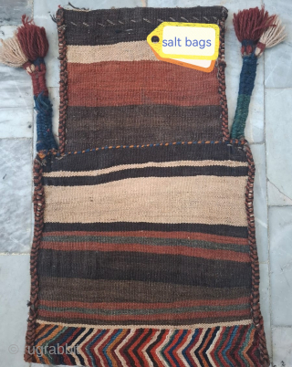 Antique varamin sumakh salt bags, size: 63*37 cm, Excellent condition                       