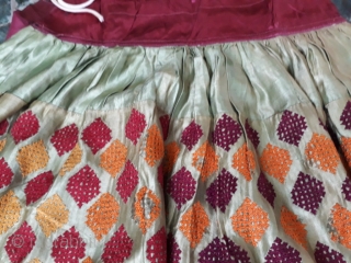 The Antique textile is an intricately embroidered skirt known as ari or mochi embroidery from kutch region in state of Gujarat Approx 1900 century. A type of chain stitch done with the  ...